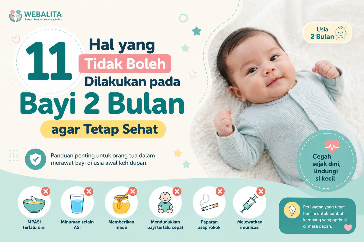 11 Hal yang Tidak Boleh Dilakukan pada Bayi 2 Bulan agar Tetap Sehat