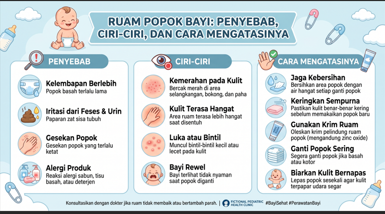 Ruam Popok Bayi: Penyebab, Ciri-Ciri, dan Cara Mengatasinya